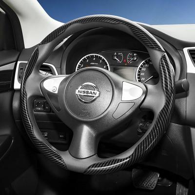 Подходит для Nissan Рулевое колесо с текстурой под карбон, с сегментированным дизайном и быстрой фиксацией, прочное, для Rogue X-Trail Kicks Qashqai Sentra