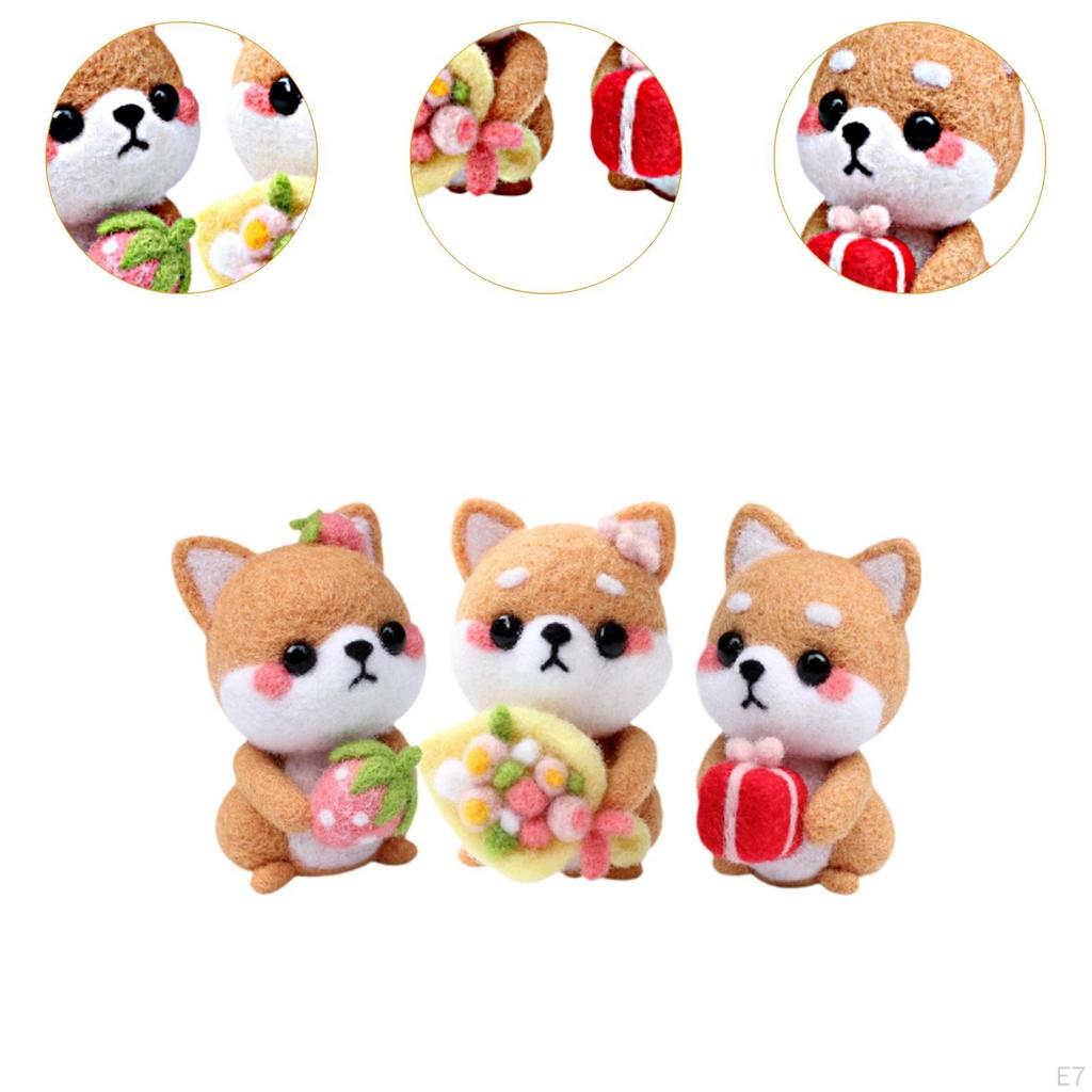 Набор для валяния, набор кукол-животных, симпатичные принадлежности для валяния из шерсти, материал для войлока своими руками