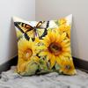 1pc, 45x45cm Sunflower Butterfly Design Peach Polyester Fabric Throw Pillow Cover Car In Cushion Cover Living Room Sofa Bedroom