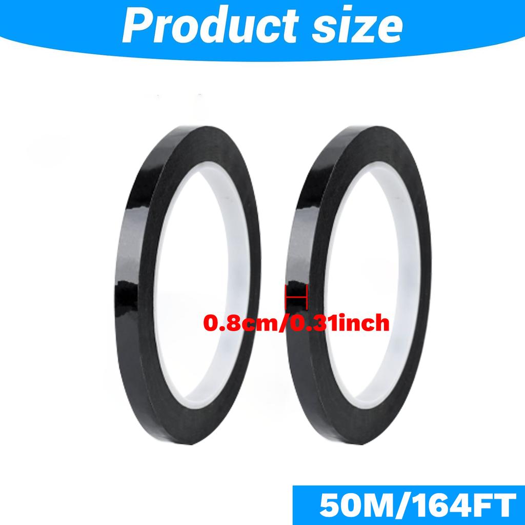 50М Черная пленка Высокотемпературная Затеняющая Водонепроницаемая Лента Графическая Магнитная Доска Электрическая Маркировочная Лента