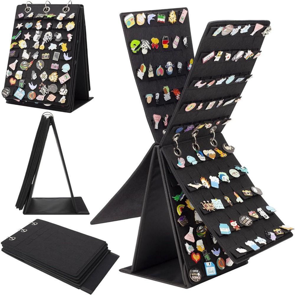 Large Capacity Pin Display Stand Flip Top Badge Display Cases Shoe Charm Holder Jewelry Organizer
