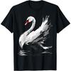 Абстрактное Искусство Птиц Лебедь Рисунок Животного Мотив Футболка с Лебедем