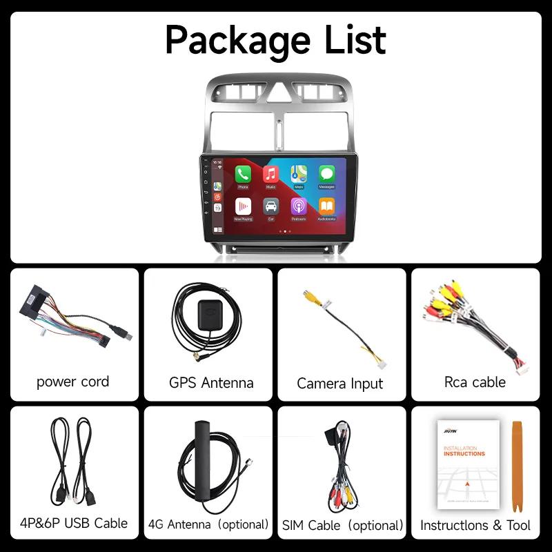 JIUYIN AI Голосовое управление Для Peugeot 307 SW 307CC 307SW 2002 - 2013 Автомагнитола 2 DIN Android Auto Мультимедиа GPS Трек Carplay 2din DVD