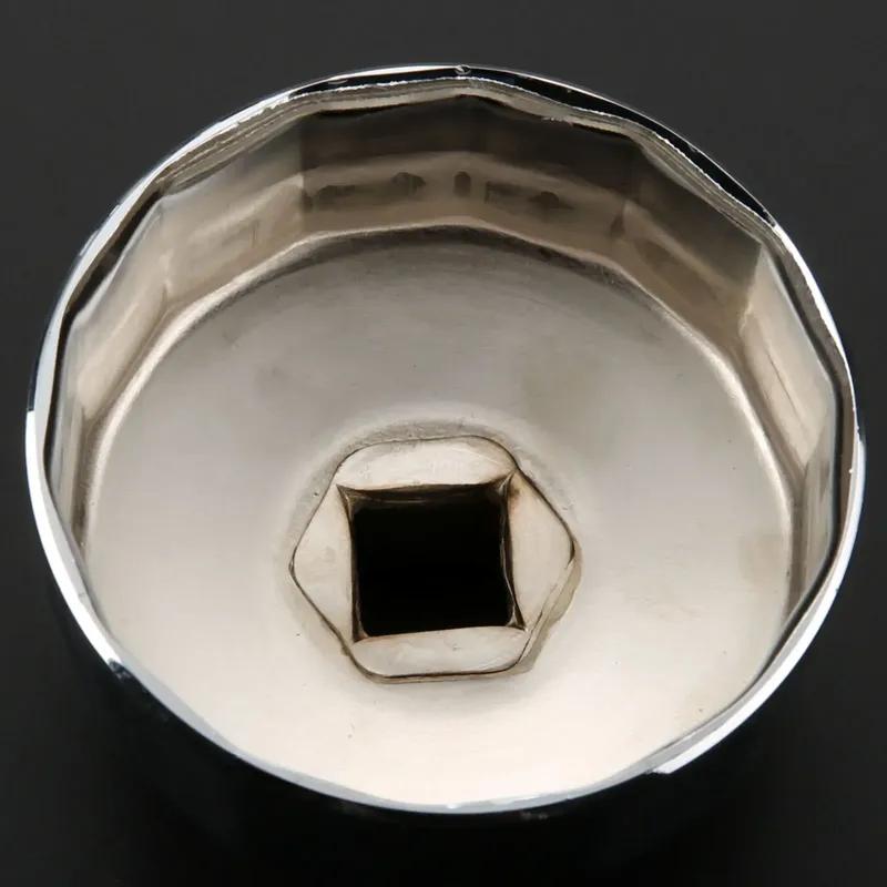 Stainless Steel Automotive Cap Oil Filter Socket Wrench Cup Style Removal Remover Repair Tool Universal 3/8" Drive #901 14-flute