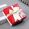 Квадратная подарочная коробка с лентой-бантом День святого Валентина Подружка невесты Свадьба День рождения Подарочная упаковочная коробка с крышкой Портативная коробка для упаковки ювелирных изделий