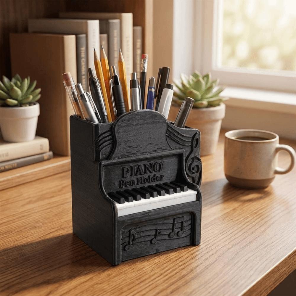 Unique Piano Shaped Storage Box 3D Printed Piano Ornament Piano Pen Holder Stationery Gifts