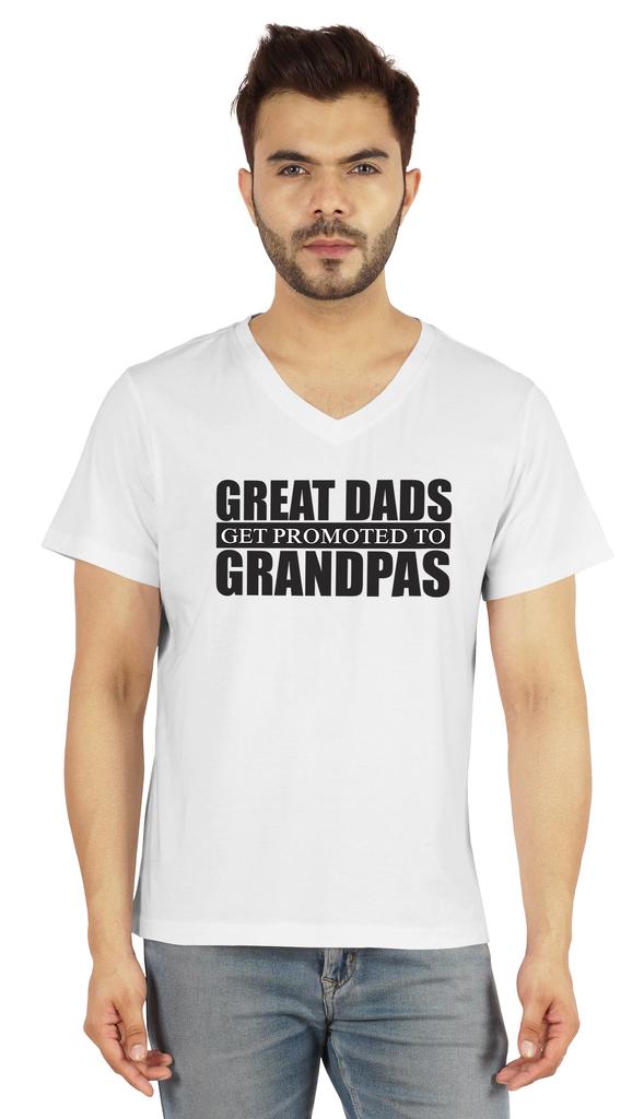 Inkmeso Мужская футболка для дедушки. Отличные папы получают повышение до дедушки. Футболка с надписью «Письмо» впервые