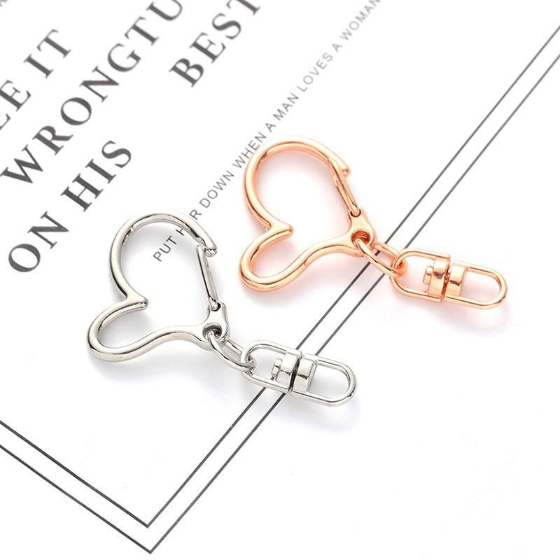 10 шт. брелок для ключей в форме сердца, брелок для ключей, аксессуары для самостоятельного изготовления, карабин