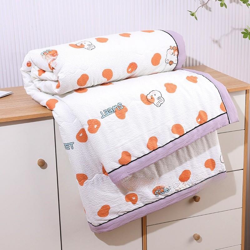 Летнее одеяло из пузырчатого хлопка с мягкой тканью, которую можно стирать в машине, для сна в студенческом общежитии