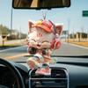 Cute Listening To Music Colorful Cat Pattern, Acrylic Pendant For Fun Vehicle Accessory