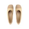 Women Flats Fashion Color Block Soft Leather Ballet Shoes Square Toe Low Heels Shallow Mouth Casual Shoes Work Shoes Plus 34-43