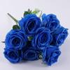 Artificial Silk Red Rose Bouquets Simulation Blue Fake Flowers Wedding Photography Bouquet Home Living Room Hotel Decoration