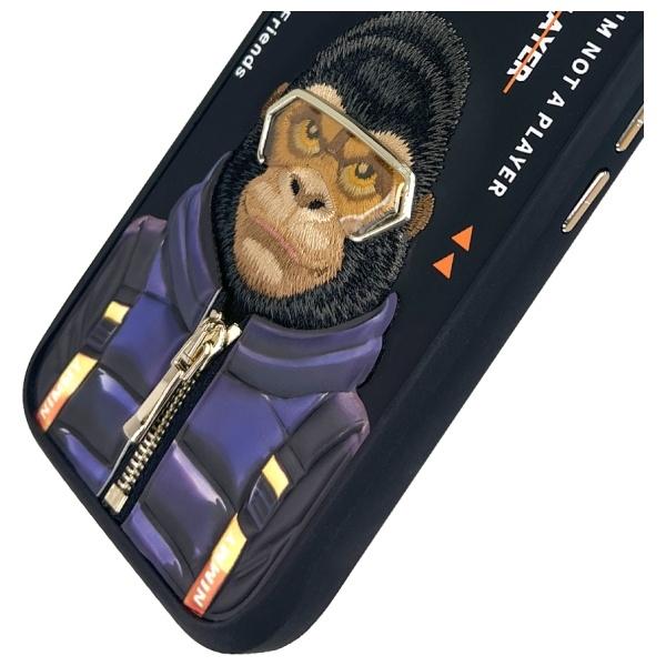 Etui do iPhone 16 Nimmy Cool&Cute 2.0 Monkey Czarne