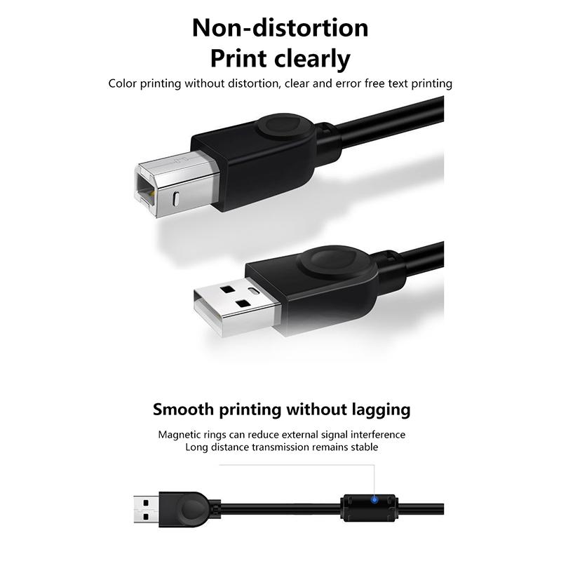 1,5/3/5 м USB-кабель для принтера, USB Type A на B, папа-папа, для принтера Canon, HP, этикеток, Dac, USB-принтер, USB 2.0, кабель для принтера