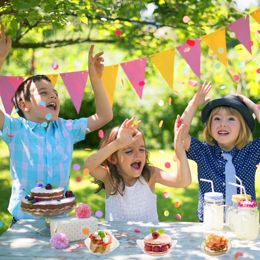 100 Pcs Dessert Plates, Mini Clear Disposable Dessert Bowls, Oval Plastic Ice Cream Cups Appetizer Tray, Sauce Dish/Bowls, Tomato Sauce, Salad