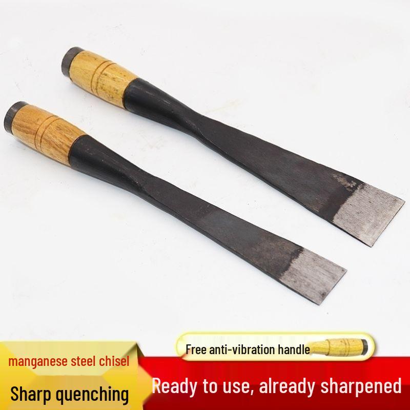 Hand-Forged Old Style Woodworking Chisel Set: Flat, 4-Point, 3-Point Clad Steel Chisels