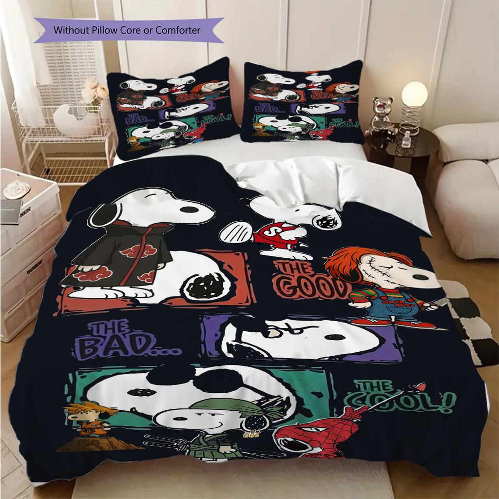 1PC Snoopy pattern Bedding Quilt Set Quilt Cover Pillowcase Home Decoration Birthday Gift (1 * duvet cover + 2 * pillowcase, without core)