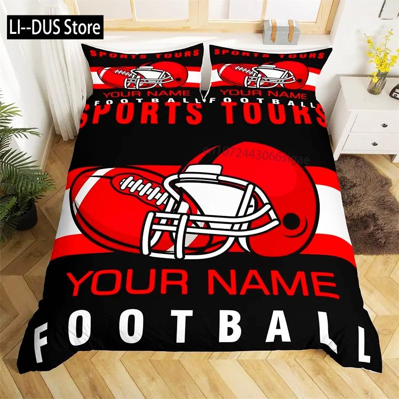Football Duvet Cover Sports Theme Ball Games Bedding Set Kids Basketball Hockey Comforter Cover Twin for Boys Girls Room Decor