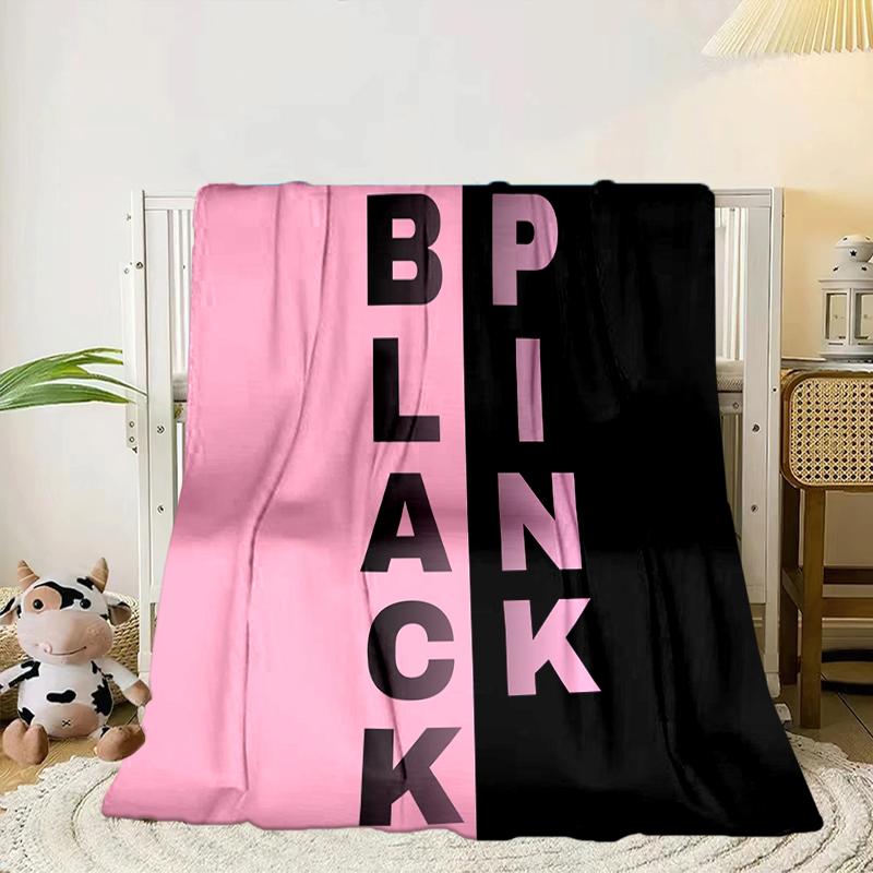 Black And Pink Fashion Blanket Flannel Blanket for bed, sofa, Camping, Hiking, Picnic Essentials, gift for family Fan gifts