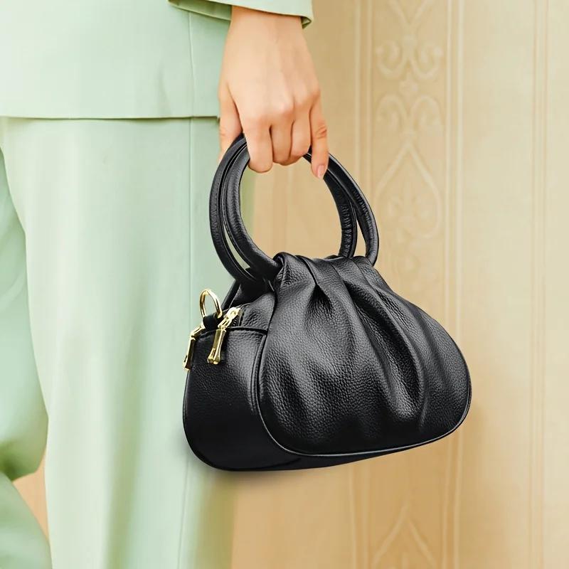 Mom bag middle-aged simple women's bag 2026 new women's double-layer small handbag crossbody soft leather women's bag