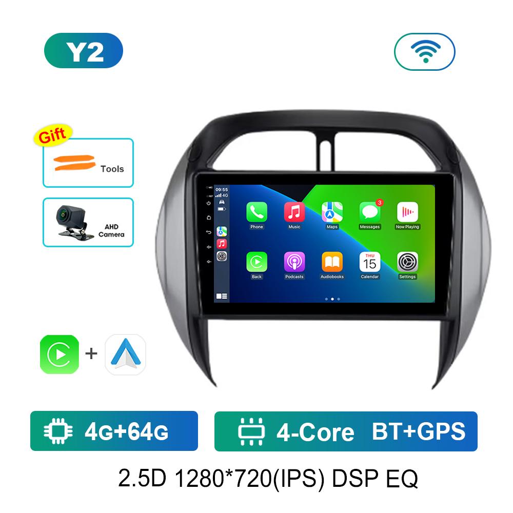 Автомагнитола с ОС Android 9'' для TOYOTA RAV4 2003 - 2005 DSP Стерео 4G WiFi BT Навигация GPS QLED Экран Вентилятор охлаждения