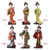 Ethnic Japanese Geisha Dolls Statue Handmade Free Standing Folk for Shelf Desktop Bedrooms Ornament Birthday Gift