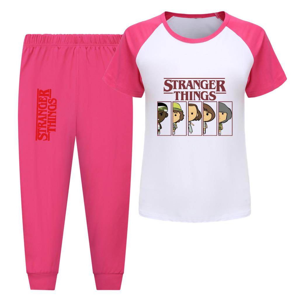 5248 Детский спортивный костюм для мальчиков и девочек с принтом «Странный человек»: футболка, брюки, штаны.