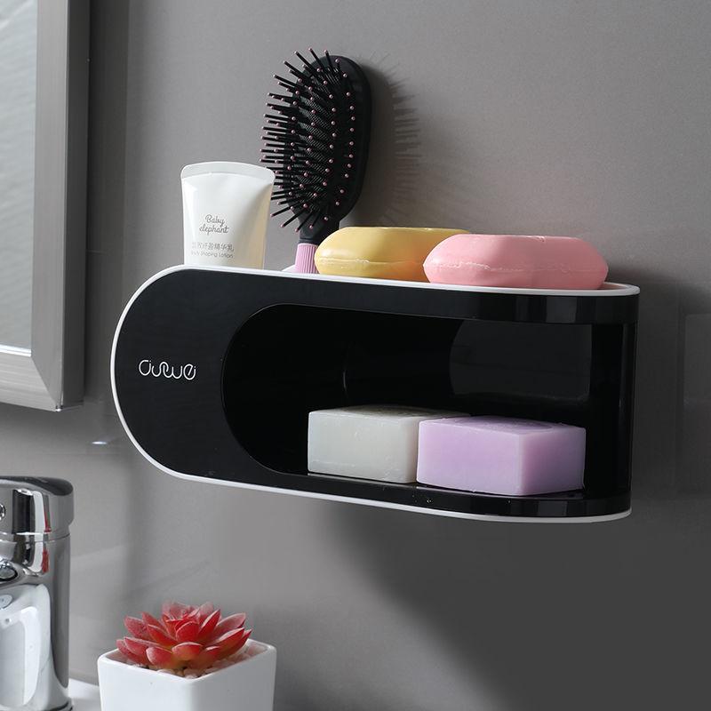 MENGNI мыльница для ванной комнаты, многофункциональный держатель для мыла с крючками, органайзер, ящик для хранения без перфоратора, аксессуары для ванной комнаты