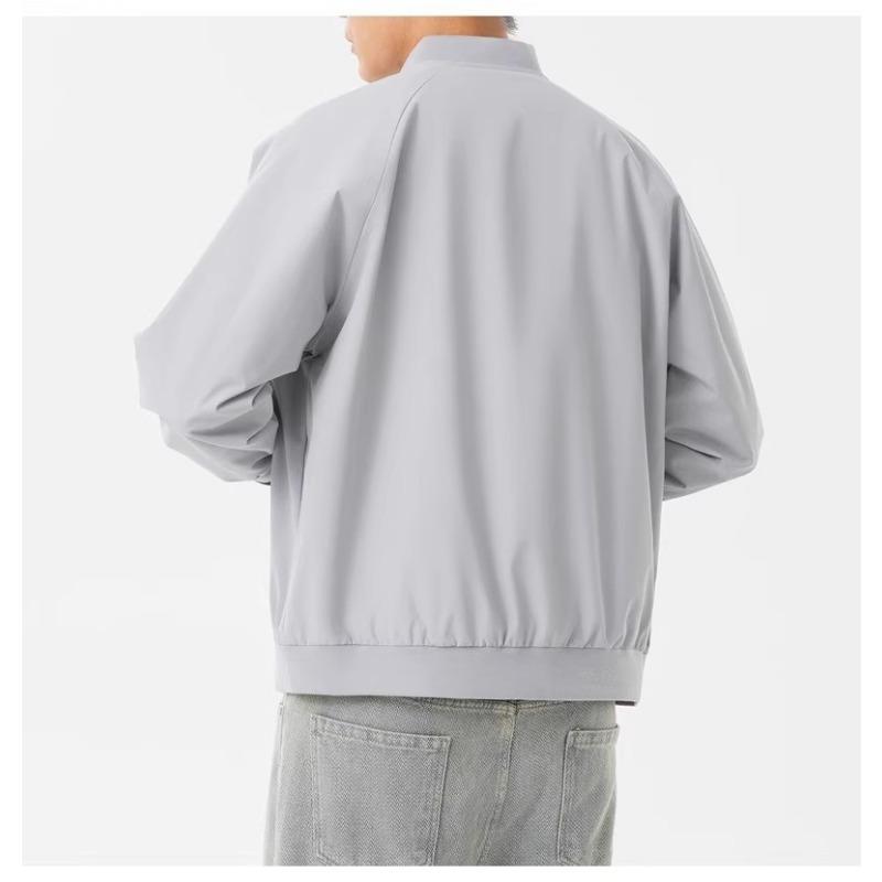 Мужская однотонная повседневная куртка с длинным рукавом Весна Осень Верхняя одежда