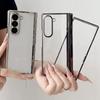Hard Shell Transparent Electroplated Phone Case for Samsung Galaxy Z Fold7 6 5 4 3 Spring Hinge Protective Shockproof Hard Cover