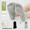 Five-finger Socks, Men's Solid Color Mesh Socks, Men's and Women's Boat Socks, Cotton Anti-odor Toe Socks, Sweat-absorbing and Breathable