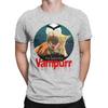 Vampurr Vampire Black Cat Men T Shirt Halloween Kitten Vintage Tee Shirt Short Sleeve O Neck T-Shirt Cotton Big Size Clothes