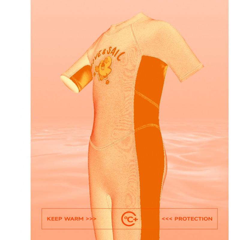 Kids 2.5mm Neoprene Wetsuit Short Sleeve Full Body Swimwear Snorkeling Surfing Swimming Warmth Protection