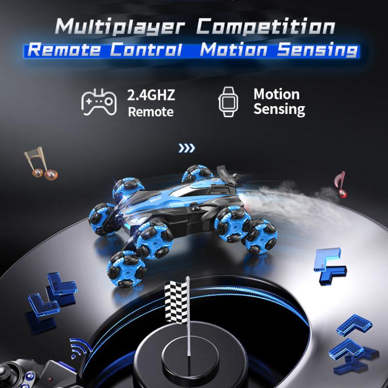 Gesture Sensing RC Stunt Car, 2.4 GHz Hand-Controlled Car for Kids, RC Car Toy with Lights Music, Off-Road 360° Rotation RC Drift Car for Boys & Girls
