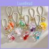 Color Bead Crystal Bear Keychain Bag Pendant Accessory Gift With Chain Pearl