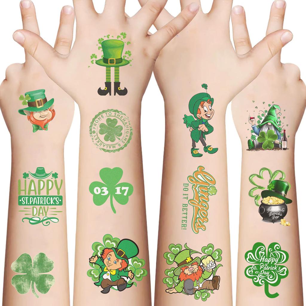 New St. Patrick's Day Tattoo Stick Waterproof Party Party Gift Funny Face Sticker