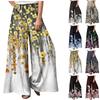 Women's Printed Wide Leg Pants Casual Straight Leg High Waist Stretch Pants Stretch Trouser