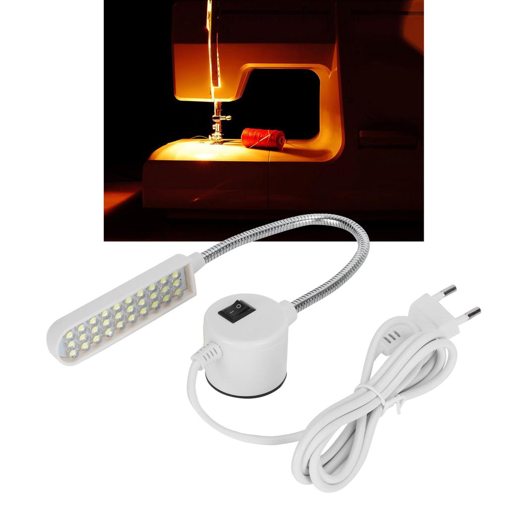 Sewing Machine LED Lamp 30 Beads Gooseneck Work Light with Magnetic Base EU Plug AC110‑250V