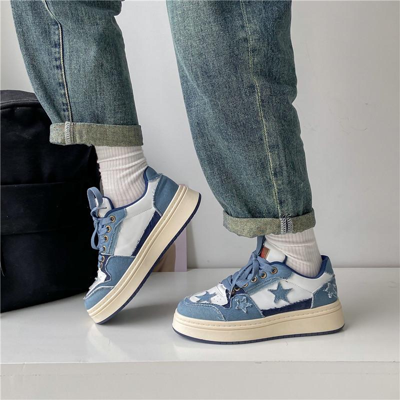 Весенне-осенняя мода, новые цветные кроссовки с толстой подошвой и круглым носком, повседневные и удобные кроссовки для ходьбы, женские кроссовки