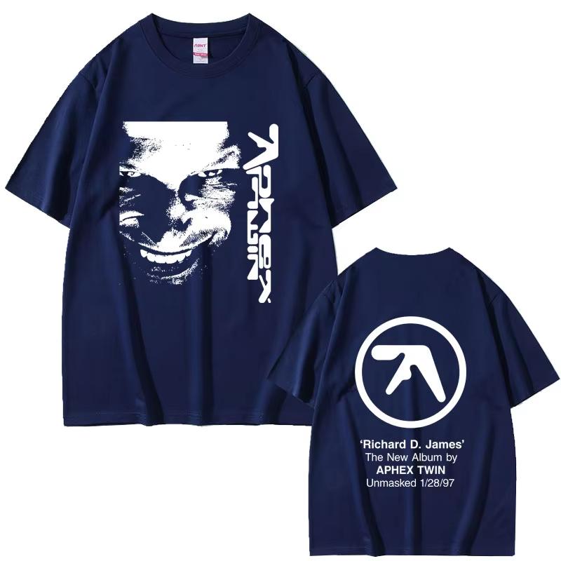 Aphex Twin Face Graphic T Shirt Richard D James Album Print Tshirt Unisex Fashion Electronic Pop Music Short Sleeve Tshirts