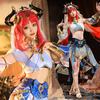 Genshin Impact Nilou Sumeru Косплей Костюм Красный Парик Женское Синее Платье Одежда Одежда Аниме для Хэллоуина Карнавальная Вечеринка