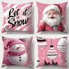 Christmas Decoration Pillowcase New Year Gift Cute Snowman Santa Claus Pattern Home Decoration Sofa Cushion Cover