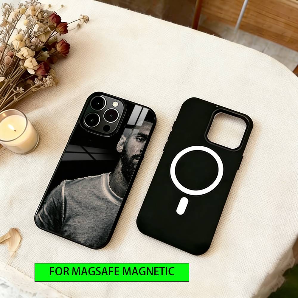 Чехол для телефона Месси для iPhone 17, 16, 15, 14, 13, 12, 11 Plus, Pro, Магнитный с беспроводной зарядкой Magsafe