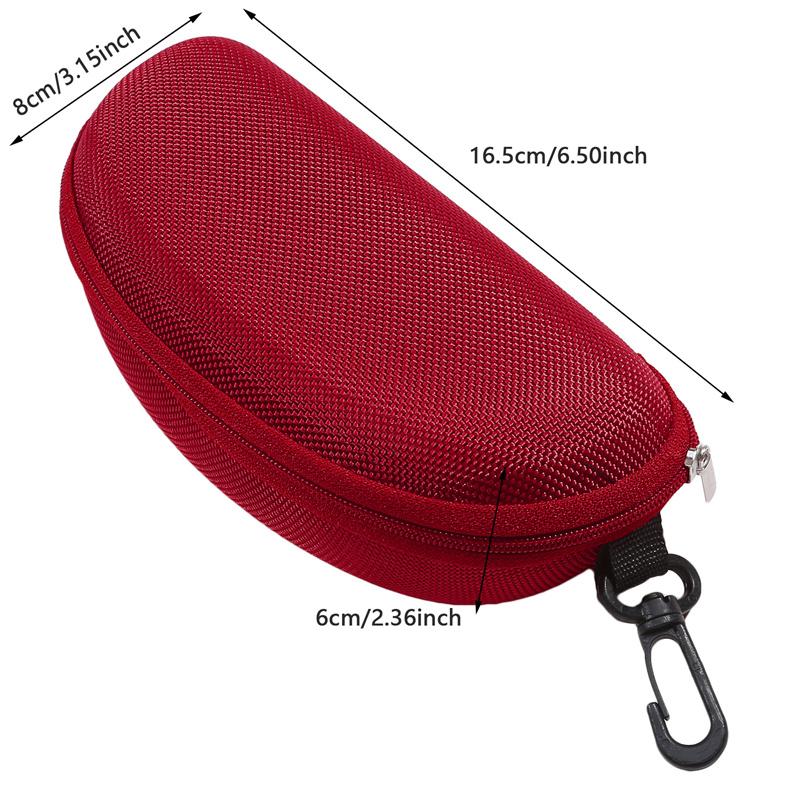Portable EVA Sunglasses Case Shockproof Sport Glasses Case With Metal Carabiner Travel Zipper Eyeglasses Holder