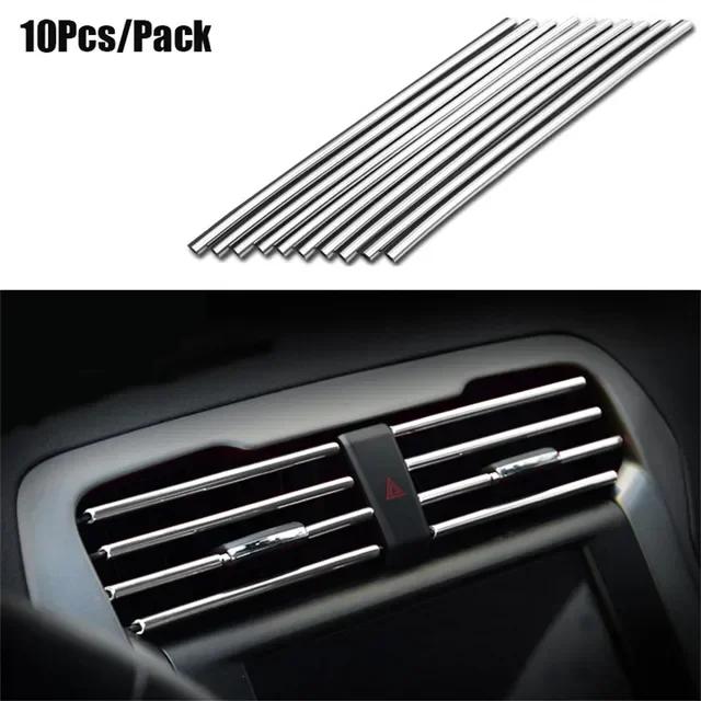 10Pcs Universal Car Air Conditioner Outlet Decorative 20cm U Shape Moulding Trim Strips Decor Car Styling Accessories