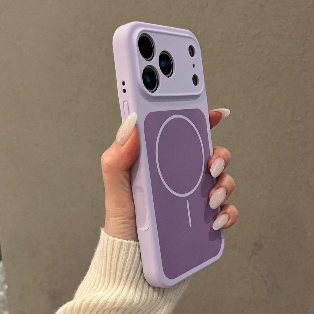 Применимо к чехлу для мобильного телефона iPhone17ProMax, двухцветный жидкий силикон, магнитное крепление, кнопка Apple 16ai, всестороннее покрытие объектива