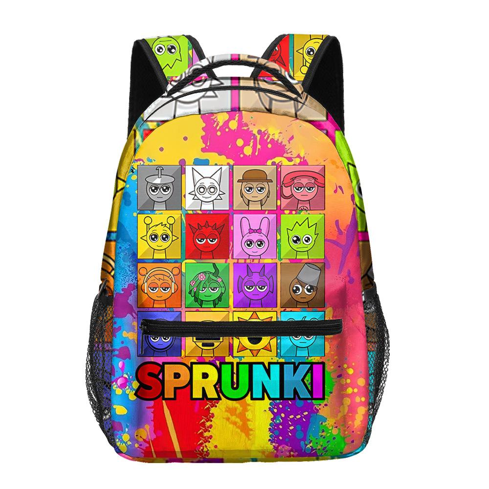 Trendy Popular Harajuku Funny Sprunki Student Bookbag Notebook Backpacks 3D Print Oxford Waterproof Boys/Girls Travel Backpacks