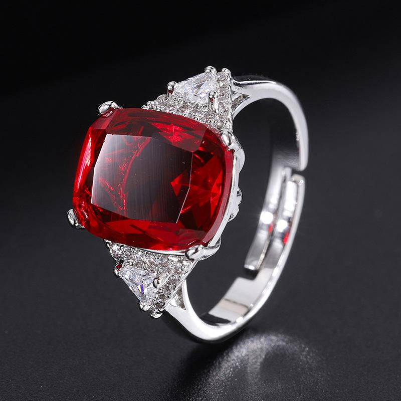 Новое кольцо знаменитости, толстое прямоугольное имитация изумруда, имитация цвета параиба, ювелирное кольцо