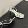 Летние новые французские темпераментные туфли на высоком каблуке с тонкими ремешками, женские, с тонким каблуком, универсальные и тонкие босоножки на высоком каблуке с одним ремешком, не натирающие ноги