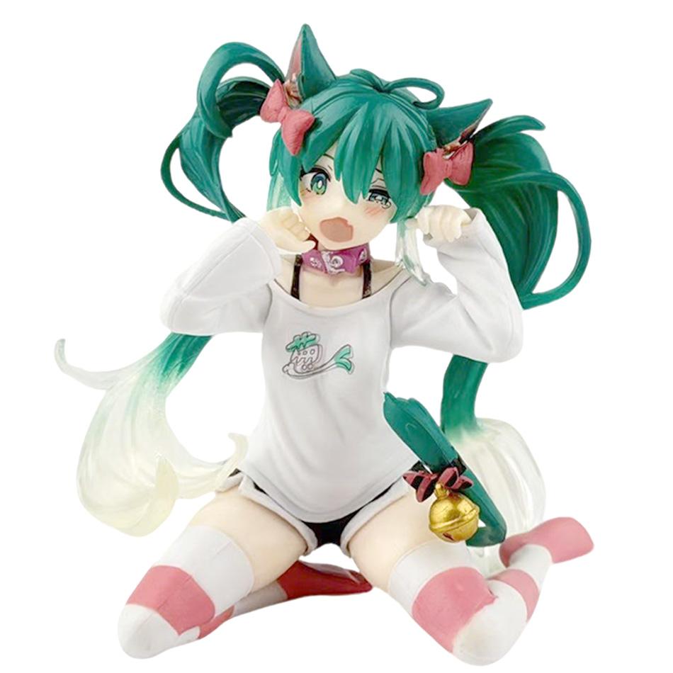 New 2026 Desktop Cute 8.07inch Hatsune Miku Kwaii Style Anime Figure Toys PVC Model Collector Doll Birthday Gift
